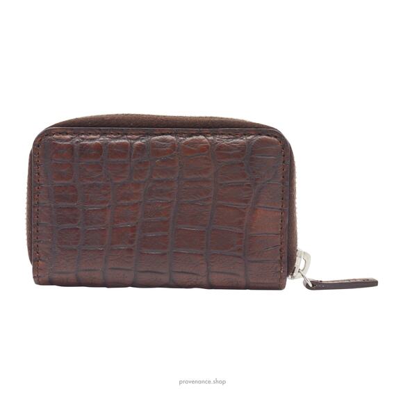 🔴 Gucci Compact Zip Wallet - Chocolate Crocodile Leather - Picture 2 of 9